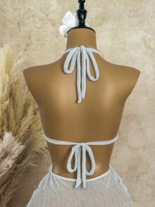 Bellisia 女士新款春夏性感沙滩罩衫 - 銀色 - 查看 9