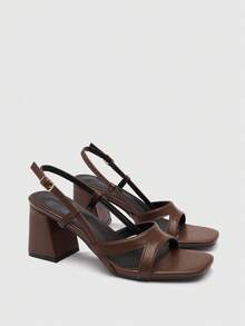 CUCCOO BIZCHIC 女士时尚高跟凉鞋 - 咖啡棕 - 查看 3