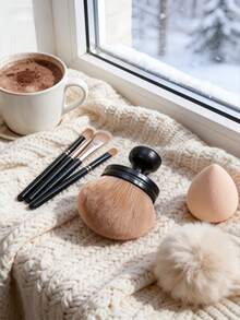 1/2PCS Extra Large Portable Soft Multipurpose Pink Makeup Brush For Women Daily Use Face Body Nail Powder Beauty Tool Blush Bronzer Contour Foundation Concealer Powder Brush Gift Giveaway - Multicolor - View 6