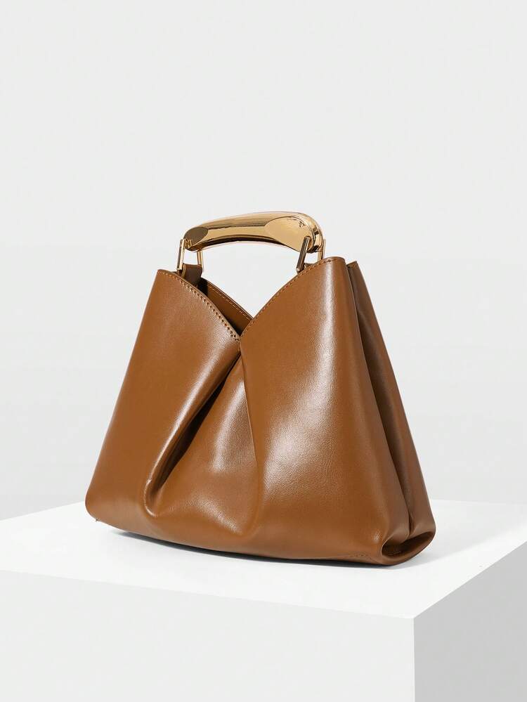 LADIES HANDBAG, EXQUISITE METAL HAND-HELD, SIMPLE COMMUTING VERSATILE