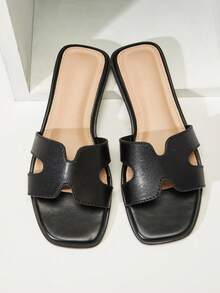 Mini mi Kids' Black Flat Sandal - Timeless Classic - Black - View 6