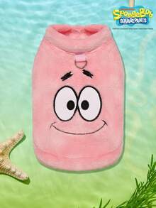 SpongeBob SquarePants | PETSIN 1 Áo khoác đa năng cho mèo/chó, áo khoác nhung hồng dễ thương có thêu, áo cardigan dày ấm áp mùa thu đông. - Hồng - Xem 1