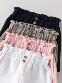 SHEIN Playful Pals 4件套女婴休闲舒适百搭裤装，适合春夏外出穿着 - 彩色 - 查看 5