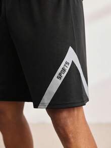 Driftmere 2pcs Men Summer Short Sleeve Set, Casual Sports Round Neck T-Shirt + Shorts Outfit - Black - View 8