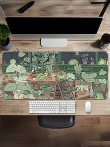 1PC Extra Large Mouse Pad Frog Family Design Gaming Desk Pad Big Keyboard Mat Washable Rubber Non Slip Base Stitched Edges Multi Size Available Computer Keyboard Pad Laptop Pad Desk Protector Office Study Mat Gift Choice - Little Frog Family - View 8