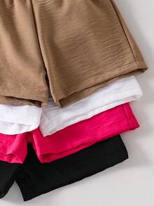 SHEIN 4pcs Baby Girls' Casual Comfortable Versatile Bottoms, Suitable For Outings In Spring/Summer - Multicolor - View 7