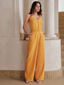 Anewsta Trang phục đi nghỉ hè mới dành cho nữ, kiểu dáng giản dị, thoải mái theo phong cách Pháp, áo tank top cổ chữ V móc len thủ công với dây đeo mảnh. - Màu vàng - Xem 7