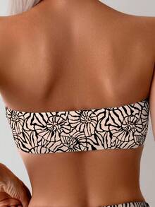 SHEIN Swim Conjunto de traje de baño de 2 piezas con estampado de conchas marinas, elegante y sexy, para playa de verano - Multicolor - Ver 4