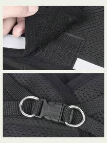 1set Black New Design Pet Chest Back Strap With Reflective And Breathable Dog Leash, Suitable For Small And Medium-Sized Dogs, Perfect For Outdoors And Travels - Black - View 2