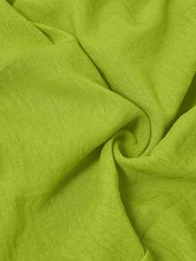 Maweii Plus Size Women Neon Green Hollow Out Sexy Halter Vacation Dress - Olive Green - View 5