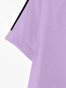 Set de 2 piezas de mujer con camiseta de cuello redondo con bordado y estampado, y pantalones anchos de cintura elástica con bolsillos laterales y bordado - Multicolor - Ver 3