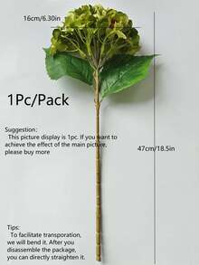 1pc Faux Hydrangea Flowers, Artificial Hydrangea, Realistic Fake Plants, High Quality Lifelike Flowers For DIY Wedding Bouquet, Parties, Home Living Room, Kitchen, Garden, Office Room Decor, Spring, Autumn, Valentine's Day, Teacher's Day, Nurse's Day - Olive Green - View 3