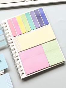 1个可伸缩便签本，多功能学生办公用品套装，时尚低调配色，适合学校、办公室、学生、专业人士桌面收纳，返校礼物之选 - 彩色 - 查看 7