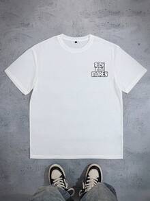 Rick and Morty X SHEIN 男士休闲卡通印花T恤，夏季 - 白色 - 查看 2