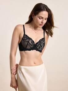 Hourtrue 女士浪漫性感蕾丝钢圈聚拢文胸 - 彩色 - 查看 7