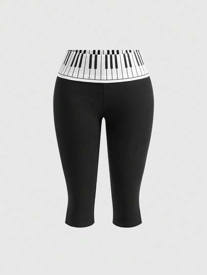ROMWE Grunge Punk Quần short bó sát 5 inch xẻ tà, cạp chun kiểu phím đàn piano phong cách Y2K, trang phục mùa hè.