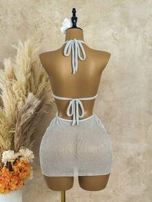 Bellisia 女士新款春夏性感沙滩罩衫 - 銀色 - 查看 6