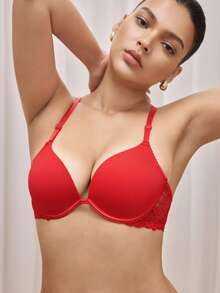 Bralution Áo ngực có gọng trơn - Đỏ - Xem 1