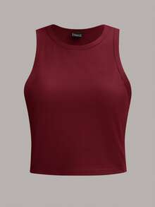 SHEIN Essnce Bộ 4 áo hai dây cổ tròn màu trơn, kiểu dáng đa năng, phù hợp cho nữ, thích hợp mặc mùa hè - Màu đen, hồng, đỏ đô, xám đậm. - Nhiều màu - Xem 3