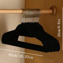 10pcs/Set PP Clothes Hanger, Minimalist Plain Non-Slip Hanger For Household - Black - View 3