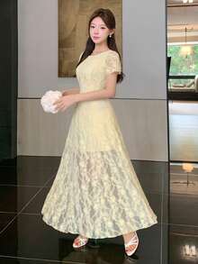 DAZY Women's Casual Elegant Long Dress, Suitable For Spring And Summer, Holiday Wear - Yellow - View 5