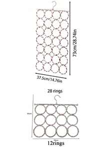 1 pieza Perchero plegable y portátil de 12/28 anillos, multifuncional para ahorrar espacio, para bufandas, corbatas, cinturones. Diseño inspirado en loro de tejido colorido con gancho para armario, dormitorio, baño, organizador diario, regalo festivo - Multicolor - Ver 5