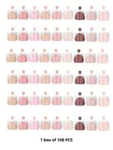 1 Box White French Deep V Square Full Cover False Toe Nails French Nude For Party Dating Shopping Valentine Day Holiday Events Occasions Press On Toe Nails Natural Look Easy Application - Multicolor - View 5