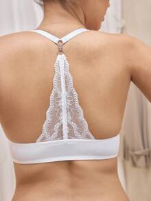 Bralution 1 件舒适前扣聚拢提升钢圈文胸，提升小胸围，减少侧凸，可调节罩杯形状 - 白色 - 查看 2