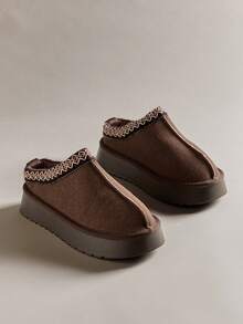 Hauture Women's Casual, Comfortable Classic Platform Ultra Mini Ankle Boots For Warm For Christmas - Coffee Brown - View 6