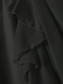 xheSHEIN MOD Vestido largo con mangas de farol y volantes en color albaricoque, vestidos de mujer para otoñoxhe - Negro - Ver 8