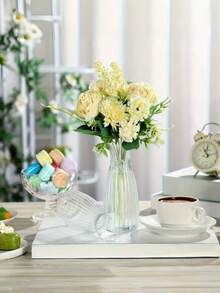 SHEIN 5 10 12 Pieces Plastic Striped Vase Set Transparent Floral Arrangement Handmade For Various Bouquets And DIY Decoration Holiday Home Decor Desktop Wedding Party Display - A - View 8