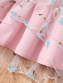 SHEIN Tween Girl Embroidered Slip Dress, Suitable For Vacation, Birthday Party - Multicolor - View 8