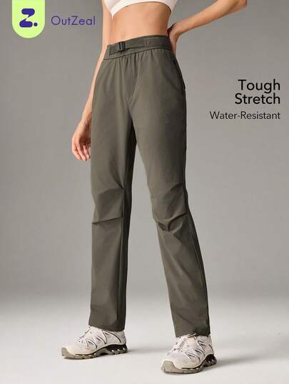 OutZeal 女士户外裤 徒步露营 防水 可调节腰带 多口袋 户外下装