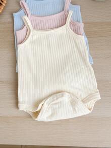 SHEIN LMoss Kids 3 piezas Bodys para bebé niña - Multicolor - Ver 3