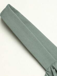 SHEIN Vestido de niña preadolescente con estampado floral todo sobre rosa con busto fruncido - Verde - Ver 3