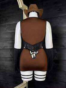 Fantasy Costume Fantasy Costume 6件套流苏丝带性感内衣套装 - 棕色 - 查看 2