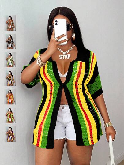 Maweii كارديجان محبوك بحجم اللوحة للنساء، كارديجان بأكمام قصيرة، ملابس علوية نسائية بأزرار نصف شفافة بطراز منتظم، أنيقة لحفلات العطلات الربيع والصيف بطراز راعية الأبقار، ملابس علوية صيفية للنساء لحفلات الموسيقى والمهرجانات