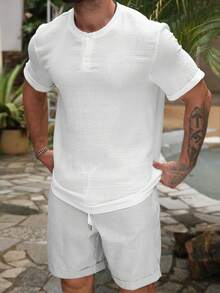 VENTUSAIL Conjunto de camisas casuales de algodón para hombre, vacaciones - Multicolor - Ver 1