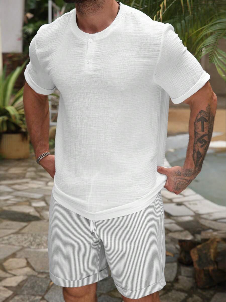 VENTUSAIL Conjunto de camisas casuales de algodón para hombre, vacaciones - Multicolor - Ver 1