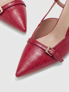 CUCCOO BIZCHIC Women's Sexy Pointed Toe High Heel Pumps, Red Party/Wedding Dress Shoes Spring Shoes Spring Break Easter For Christmas Valentine's Day - Stone watermelon red - View 5