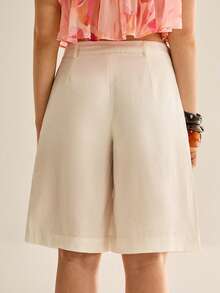 CielaLinda Pantaloncini casual leggeri e traspiranti da donna per vacanze estive e festività - Bianco - Visualizzare 2