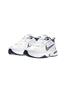 Air Monarch IV Men's Workout Shoes White/Metallic Silver 415445 - White/Metallic Silver - View 2