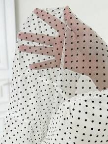 SHEIN EZwear White Polka Dot Mesh Camisole - White - View 7