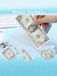 1 Set Waterproof Zippered PU Leather Heart Shape Cash Envelope Budget Binder With 8 Envelopes 12 Budget Cards 2 English Labels 10 Colored Stickers Savings Organizer Accounting Notebook Money Management Financial Planner For Women Valentine Day Gift Personal Finance Binder - one-size - View 4