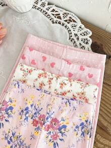 LMoss Kids Bộ quần áo thường ngày dệt kim họa tiết hoa chấm bi trái tim cho bé gái gồm 4 món. - Nhiều màu - Xem 4