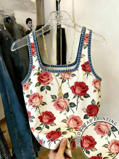 Resyla New Arrival Contrast Color Regular Fit Women Tank Top