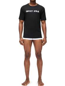Rest Era 1pc Men's Black Short Sleeve Casual Undershirt, Summer - Black - View 3