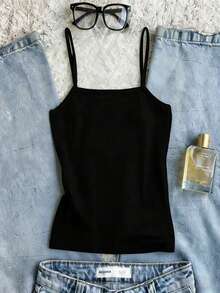 Tween Girls Floral Print Camisole, Casual & Comfortable For Spring/Summer, Fashionable Design Suitable For Outdoor, Picnic, Street Photography, Vacation, Festivals, Gifts - White - View 2