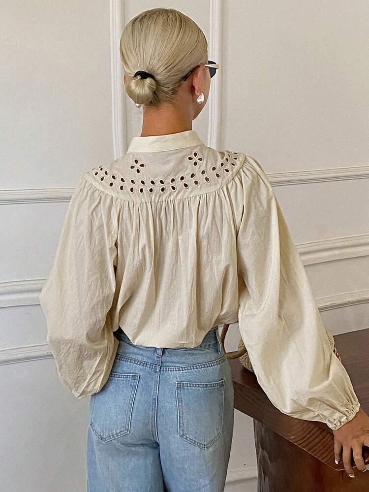 Women's Solid Color Single-Breasted Casual Versatile Daily Wear Shirt