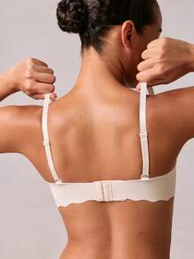Veilyse Women's Beige Small Chest Push UP Bras, Seamless & Wireless Bralette, Solid Color Simple Daily Wear Brassiere With Soft & Thick Palm Cup, Comfortable & Breathable Sexy Lingerie, Back Closure Sports Underwear With Adjustable & Detachable Shoulder Straps, Strapless & Backless Design For Party, Wedding Or Dressesfor Summerfor Summer - Apricot - View 2
